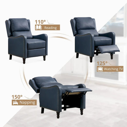 COZYMAN Leather Pushback Recliner Comfortable Living Room Chair