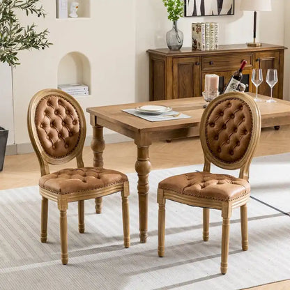 Wood Frame Dining Chair with Nailhead Trim,Set of 2