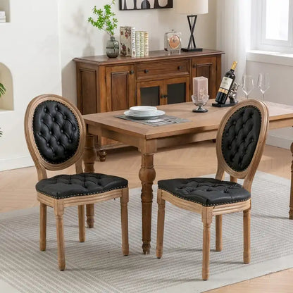 Wood Frame Dining Chair with Nailhead Trim,Set of 2
