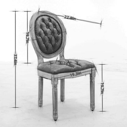 Wood Frame Dining Chair with Nailhead Trim,Set of 2