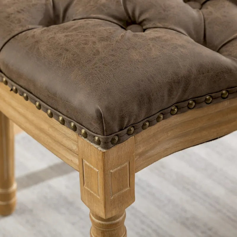 Wood Frame Dining Chair with Nailhead Trim,Set of 2