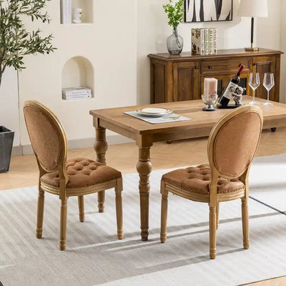 Wood Frame Dining Chair with Nailhead Trim,Set of 2