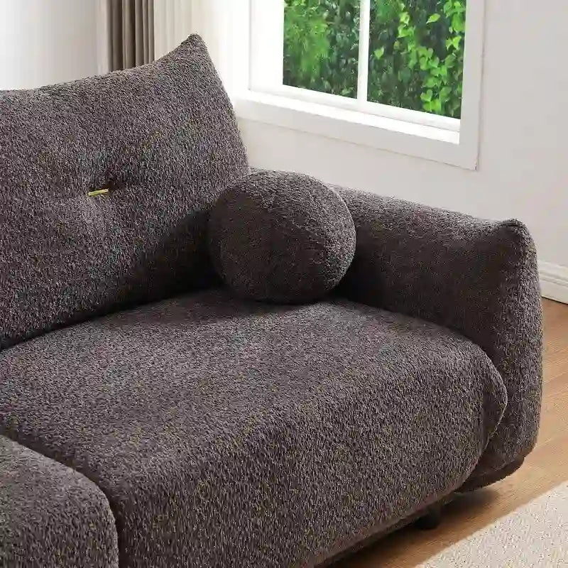 90 comfortable sofa with 2 cushions and 2 ball pillows