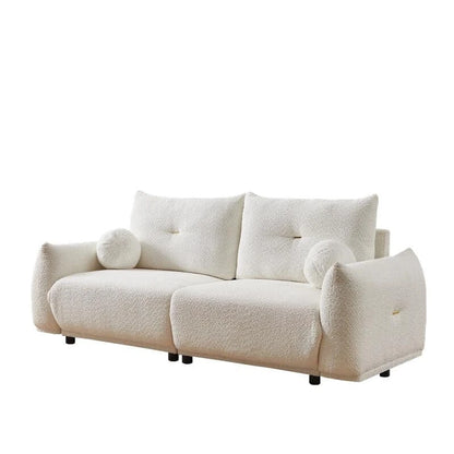 90 comfortable sofa with 2 cushions and 2 ball pillows