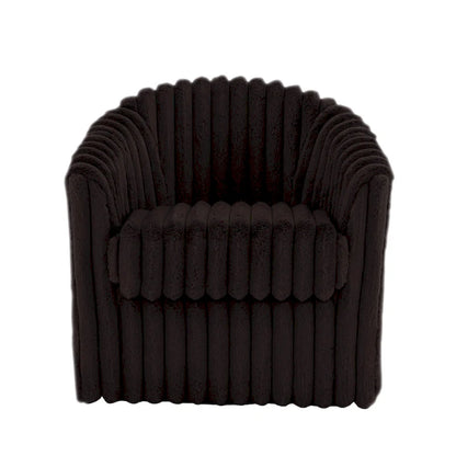 30.7W Faux Fur Upholstered Accent Chair Swivel Barrel Chair
