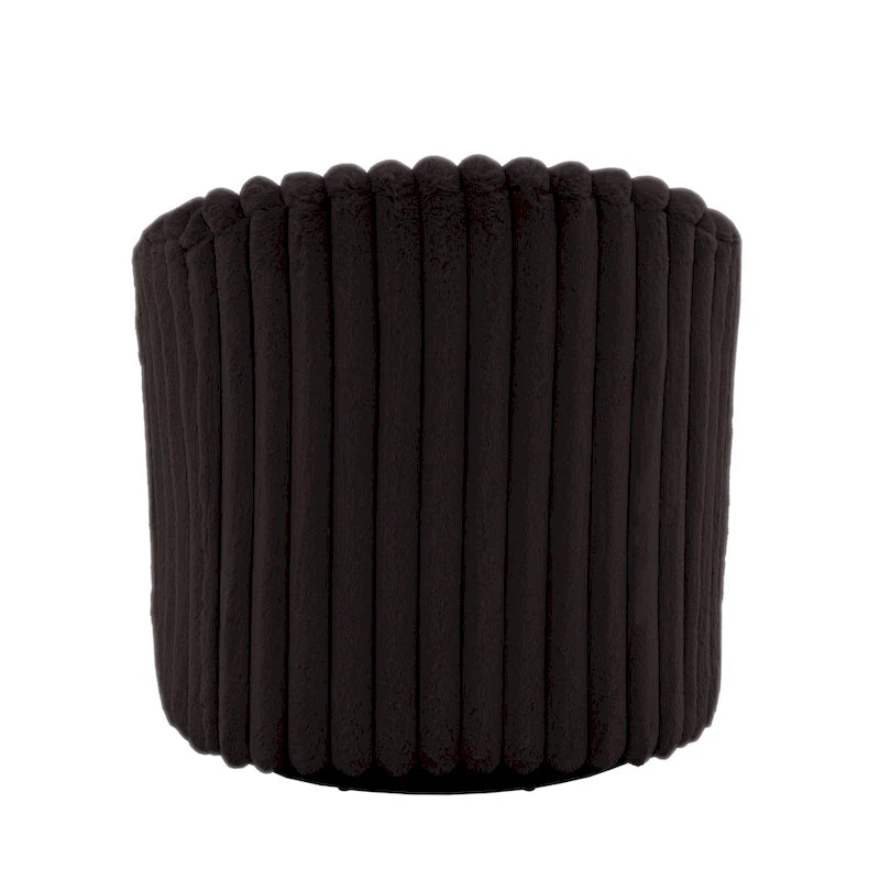 30.7W Faux Fur Upholstered Accent Chair Swivel Barrel Chair