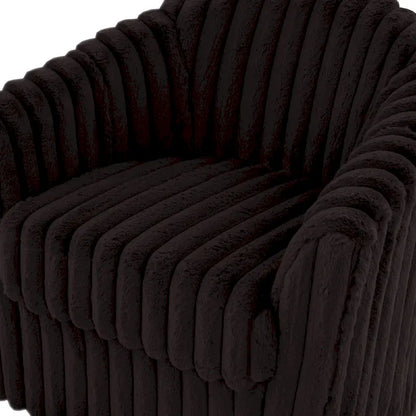30.7W Faux Fur Upholstered Accent Chair Swivel Barrel Chair