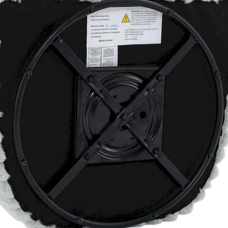 30.7W Faux Fur Upholstered Accent Chair Swivel Barrel Chair