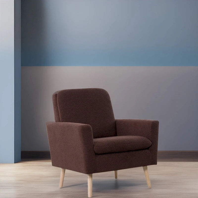 Mid-century Modern Chair Durable Wood frame Accent Chairs for Living Room Reading Chair with armrest