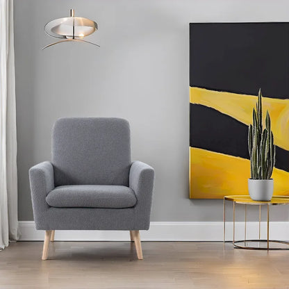 Mid-century Modern Chair Durable Wood frame Accent Chairs for Living Room Reading Chair with armrest