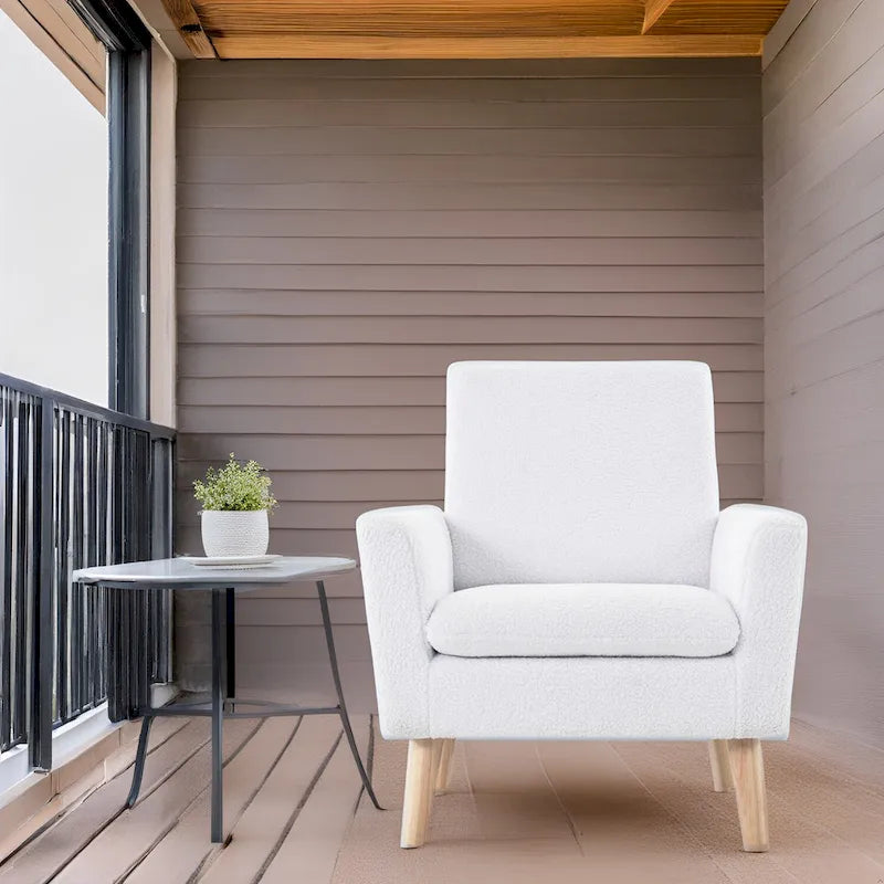 Mid-century Modern Chair Durable Wood frame Accent Chairs for Living Room Reading Chair with armrest