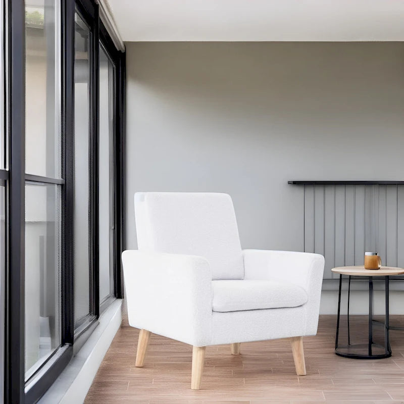 Mid-century Modern Chair Durable Wood frame Accent Chairs for Living Room Reading Chair with armrest