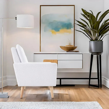 Mid-century Modern Chair Durable Wood frame Accent Chairs for Living Room Reading Chair with armrest