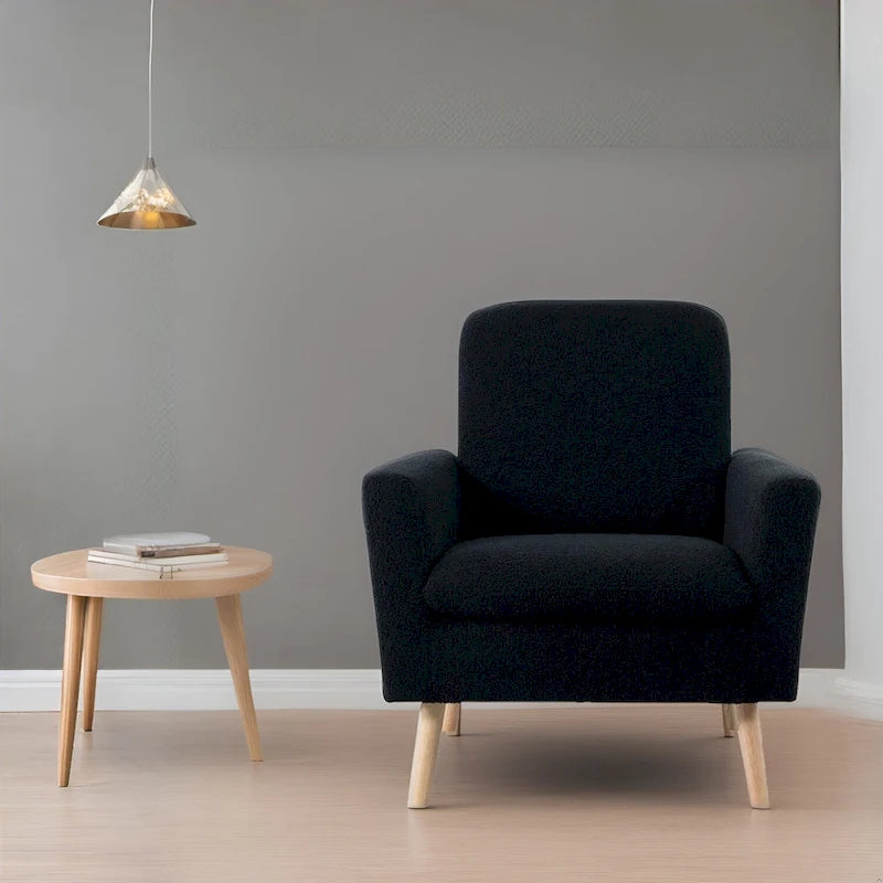 Mid-century Modern Chair Durable Wood frame Accent Chairs for Living Room Reading Chair with armrest