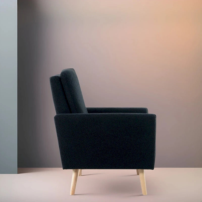Mid-century Modern Chair Durable Wood frame Accent Chairs for Living Room Reading Chair with armrest