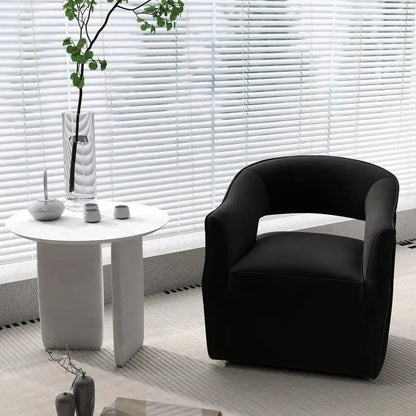 SEYNAR Modern Glam Velvet 360 Degree Swivel Open-Back Accent Armchair