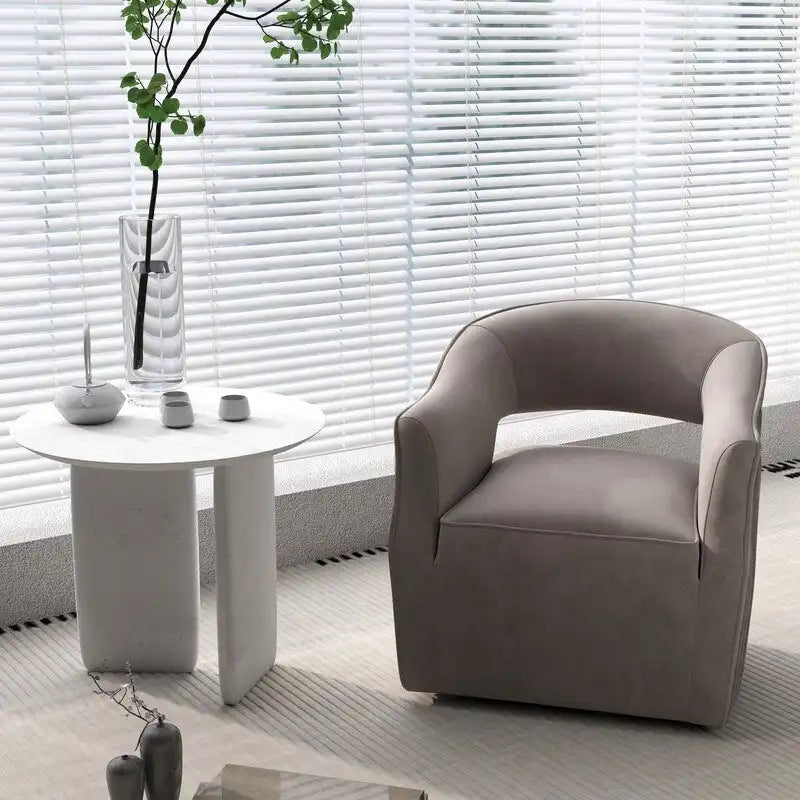 SEYNAR Modern Glam Velvet 360 Degree Swivel Open-Back Accent Armchair