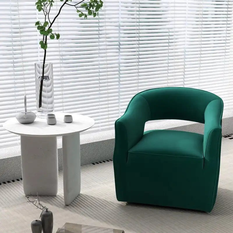 SEYNAR Modern Glam Velvet 360 Degree Swivel Open-Back Accent Armchair
