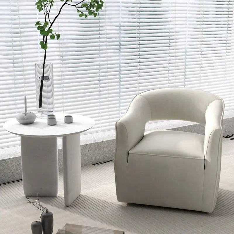 SEYNAR Modern Glam Velvet 360 Degree Swivel Open-Back Accent Armchair