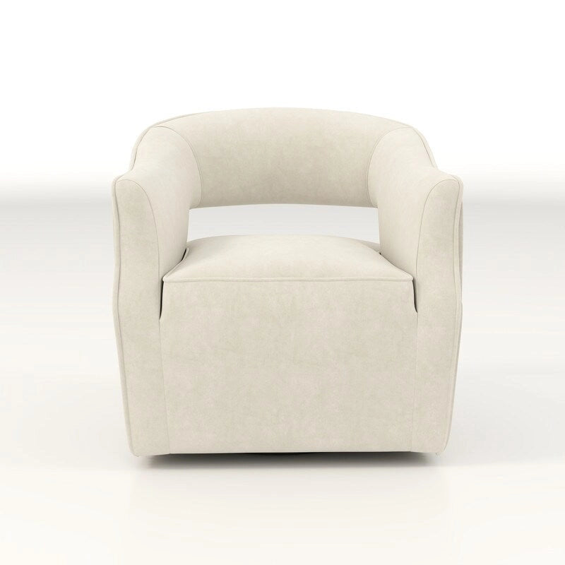 SEYNAR Modern Glam Velvet 360 Degree Swivel Open-Back Accent Armchair