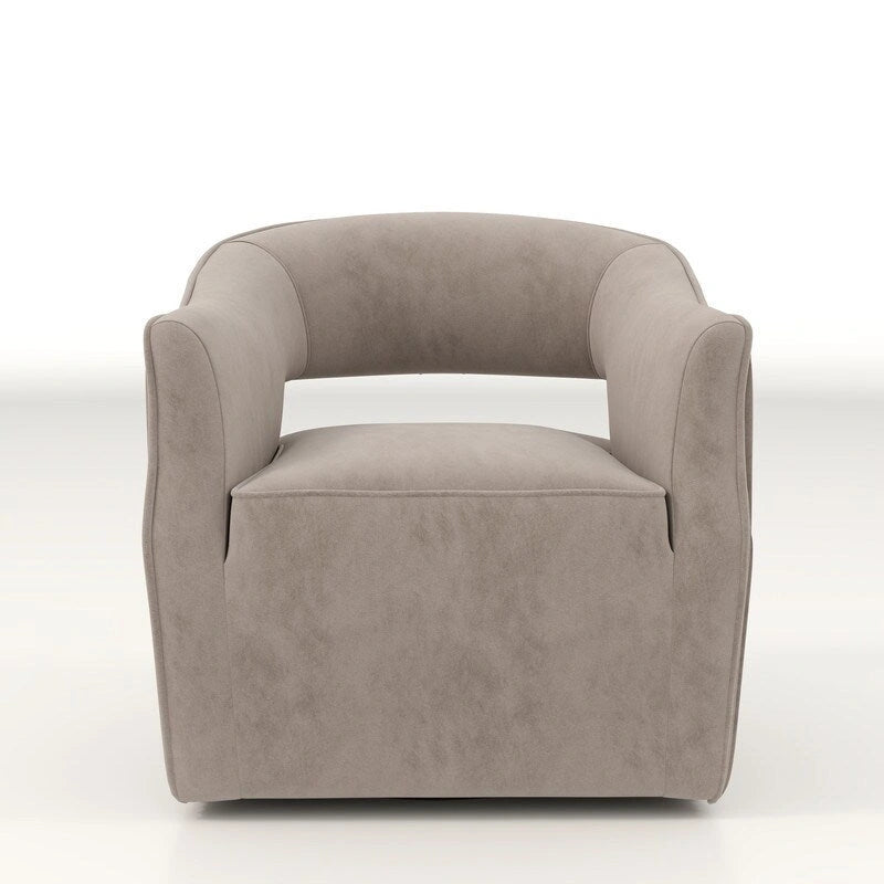 SEYNAR Modern Glam Velvet 360 Degree Swivel Open-Back Accent Armchair
