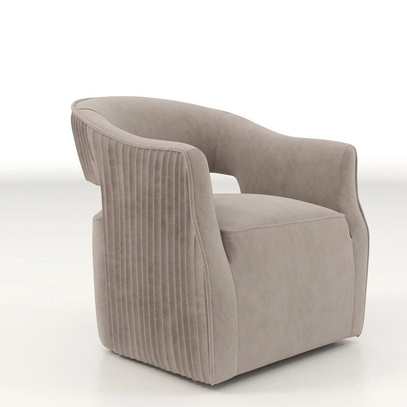 SEYNAR Modern Glam Velvet 360 Degree Swivel Open-Back Accent Armchair