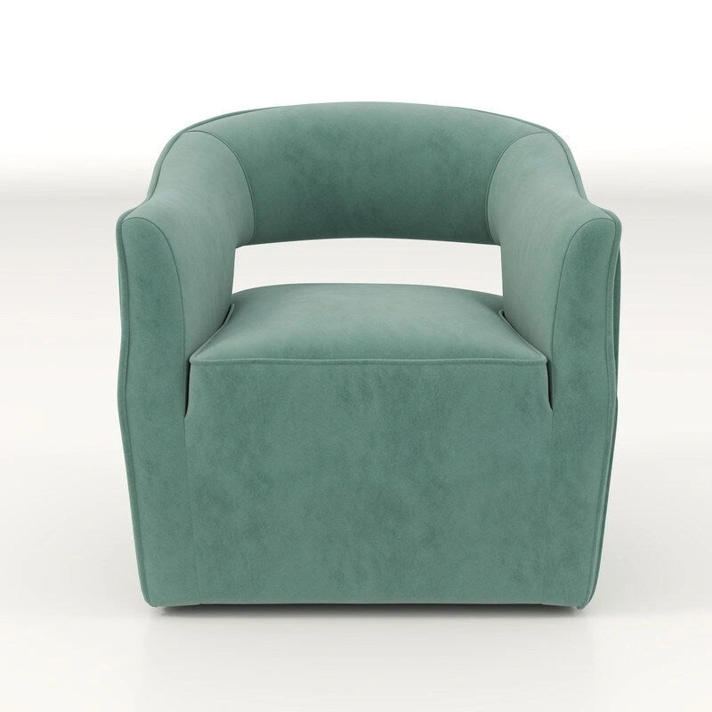 SEYNAR Modern Glam Velvet 360 Degree Swivel Open-Back Accent Armchair