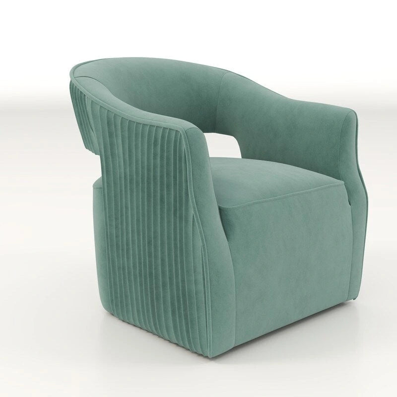 SEYNAR Modern Glam Velvet 360 Degree Swivel Open-Back Accent Armchair
