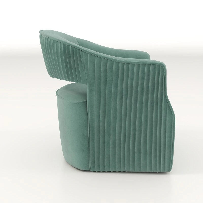 SEYNAR Modern Glam Velvet 360 Degree Swivel Open-Back Accent Armchair