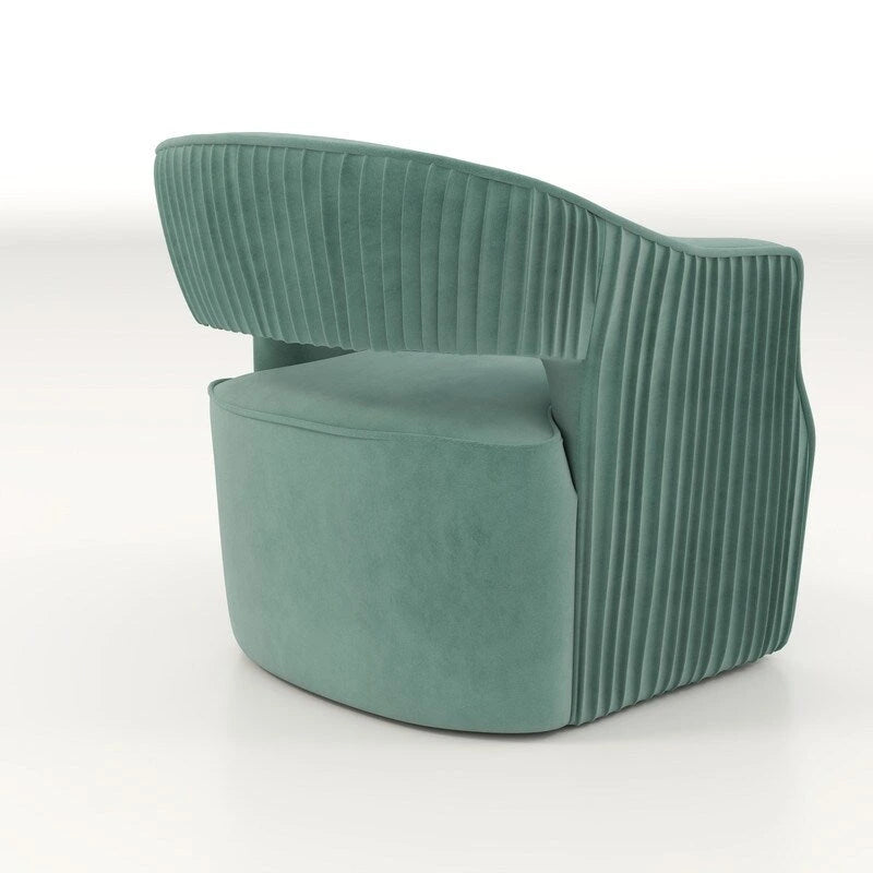 SEYNAR Modern Glam Velvet 360 Degree Swivel Open-Back Accent Armchair