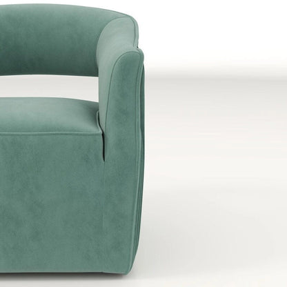 SEYNAR Modern Glam Velvet 360 Degree Swivel Open-Back Accent Armchair