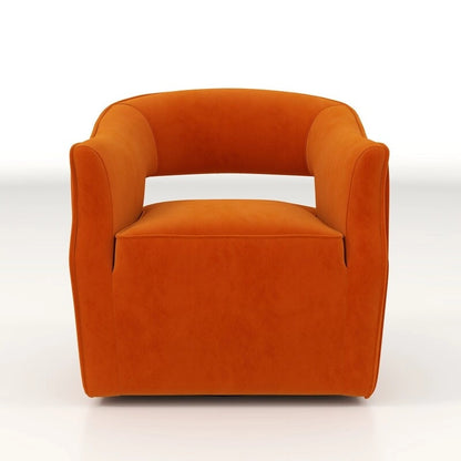 SEYNAR Modern Glam Velvet 360 Degree Swivel Open-Back Accent Armchair
