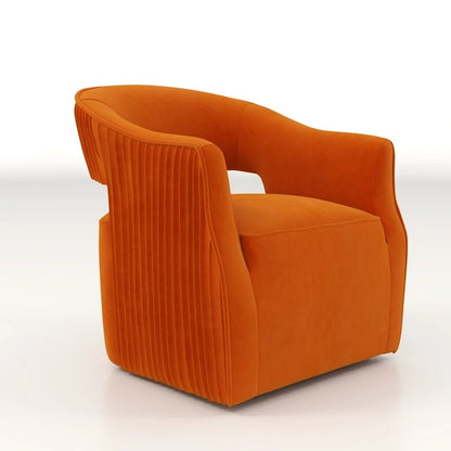 SEYNAR Modern Glam Velvet 360 Degree Swivel Open-Back Accent Armchair