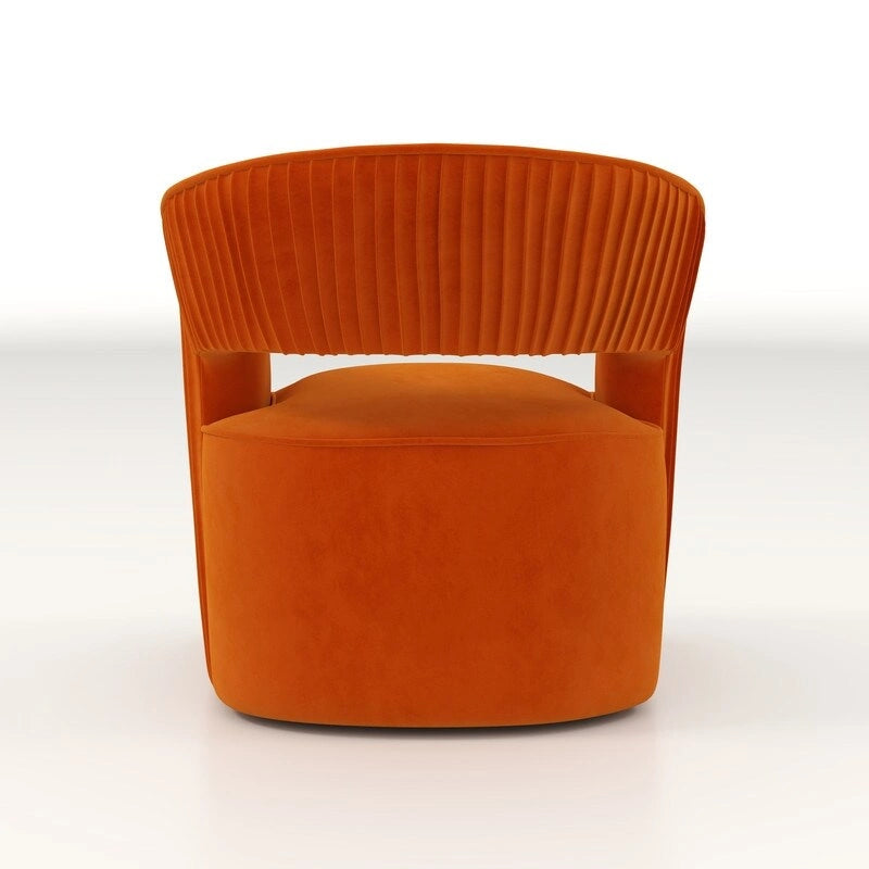 SEYNAR Modern Glam Velvet 360 Degree Swivel Open-Back Accent Armchair