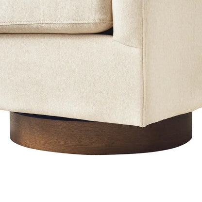 LUE BONA Modern Upholstered Wooden Accent Chair 360 Barrel Swivel Set of 2 Armchair for Living Room