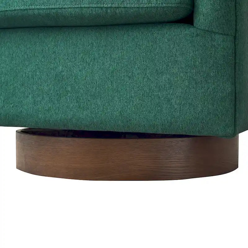 LUE BONA Modern Upholstered Wooden Accent Chair 360 Barrel Swivel Set of 2 Armchair for Living Room