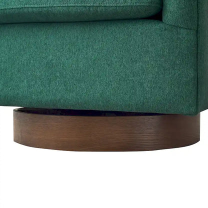 LUE BONA Modern Upholstered Wooden Accent Chair 360 Barrel Swivel Set of 2 Armchair for Living Room