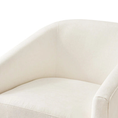 LUE BONA Modern Upholstered Wooden Accent Chair 360 Barrel Swivel Set of 2 Armchair for Living Room