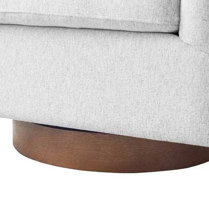 LUE BONA Modern Upholstered Wooden Accent Chair 360 Barrel Swivel Set of 2 Armchair for Living Room