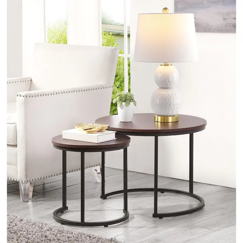 Ledel Modern 2-Piece Nesting Coffee Table Set