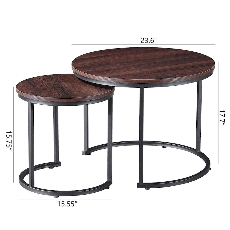 Ledel Modern 2-Piece Nesting Coffee Table Set