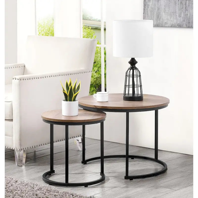 Ledel Modern 2-Piece Nesting Coffee Table Set