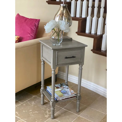 Vera French Country End Accent Table With Storage