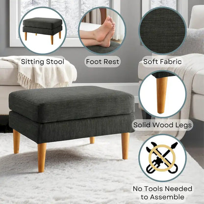 Convenience Concepts Designs4Comfort Marlow Mid Century Ottoman