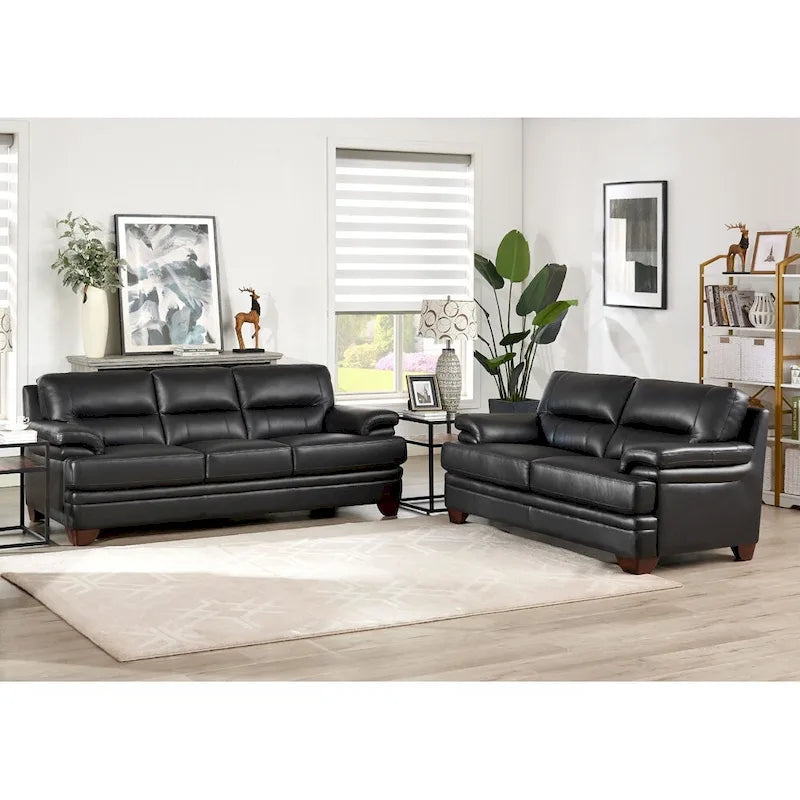 Hydeline Luxor Top Grain Leather Sofa and Loveseat Set