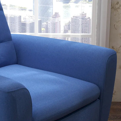 Button Tufted Fabric Accent Chair Armchair with Solid Sagwan Wooden Frame