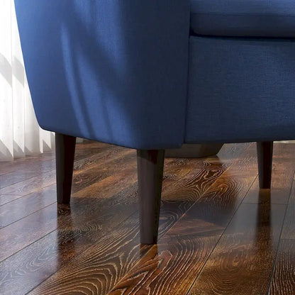 Button Tufted Fabric Accent Chair Armchair with Solid Sagwan Wooden Frame