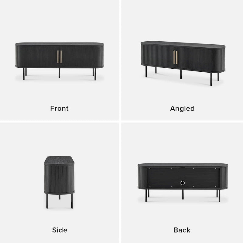 mopio Quin 59 Tambour TV Stand, Fluted Entertainment Center