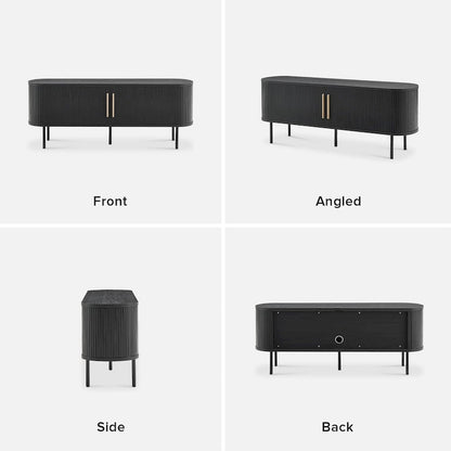 mopio Quin 59 Tambour TV Stand, Fluted Entertainment Center