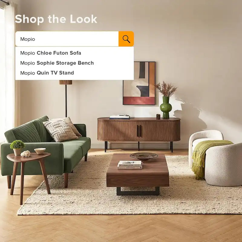 mopio Quin 59 Tambour TV Stand, Fluted Entertainment Center